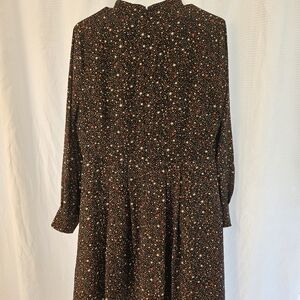 Madewell Black With Stars Long Sleeve Dress